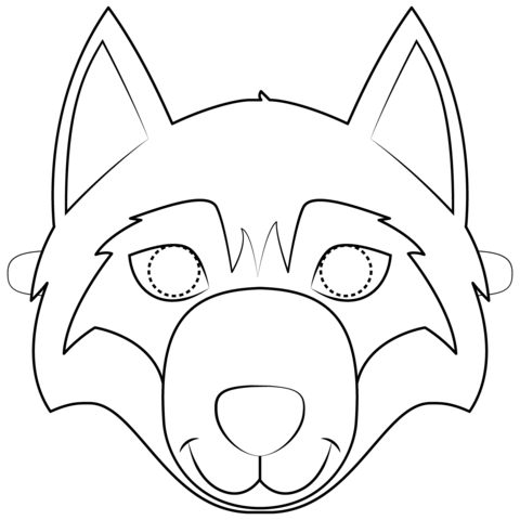 Wolf Mask Coloring Page